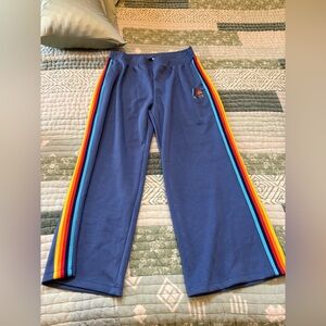 ALDI GEAR Wide Leg Bottoms‎ Jogger Pants Rainbow Stripe Blue XL